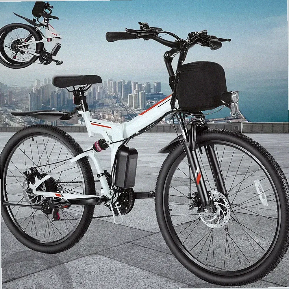 Electric Bike 500W 26In Folding Mountain Bicycle City E-bike 360WH BMS Battery